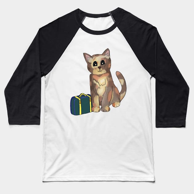 Adopt Don't Shop - Tortie Kitty Baseball T-Shirt by nonbeenarydesigns